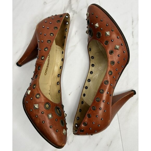 Clements Ribeiro Studded Grommet Heels Size 39 EU 9 US - Picture 14 of 16
